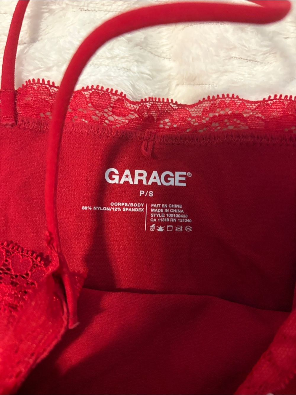 Garage Red Lace-Trim Camisole - Picture 2 of 6